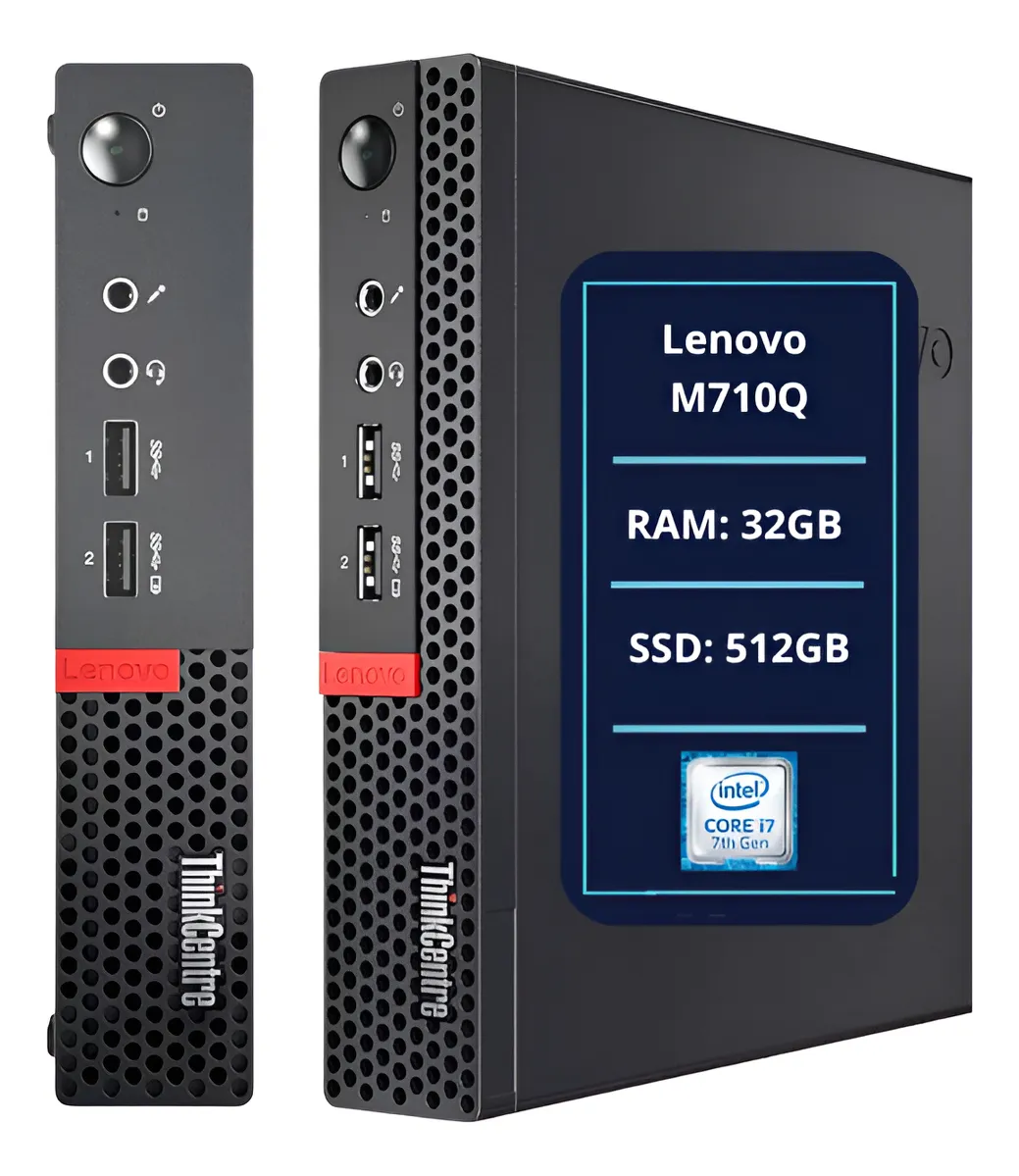 Mini Cpu Lenovo I7 7° Escritorio 32gb Ssd 512gb + Brinde