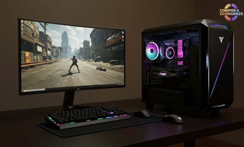 Os PCs gamers T-GAMER Worthy oferecem quais configurações de processador e placa de vídeo?